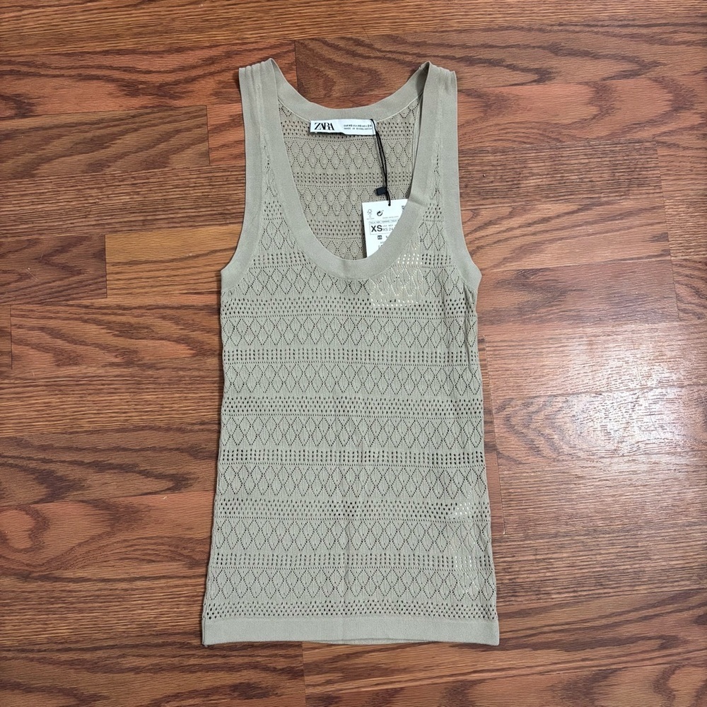 Zara pointelle knit top - Picture 2 of 3